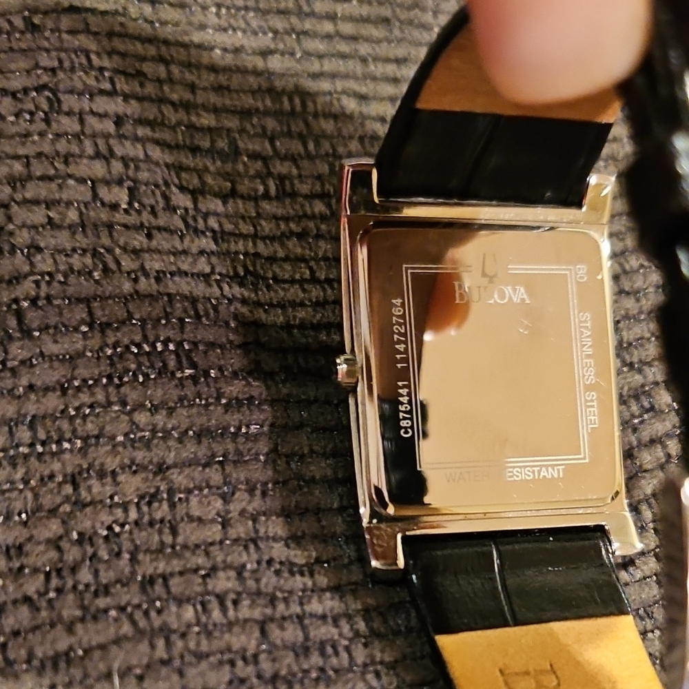 Bulova Black Leather Strap Watch - Picture 6 of 6